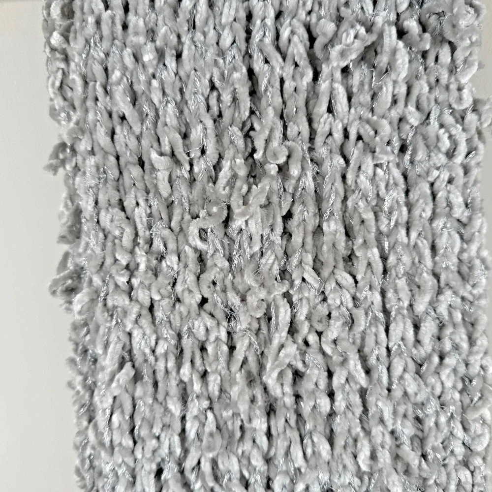Y2K I.N.C. International Concepts Women's Metallic Accent Gray Scarf Chunky Knit